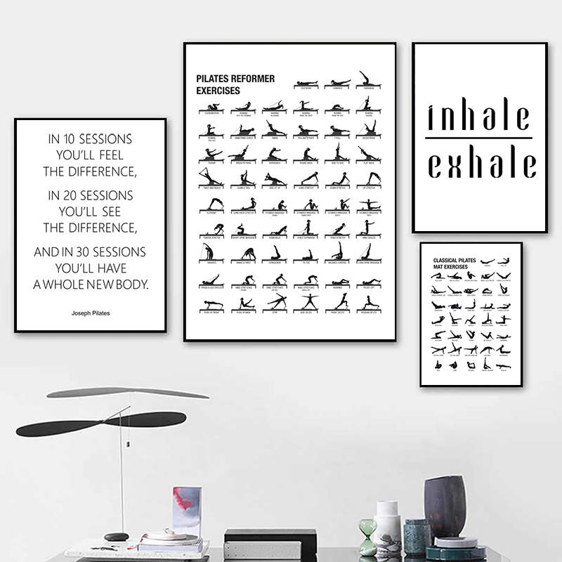 Sustainable Living Guide - Pilates Workout Chart Poster Canvas Prints