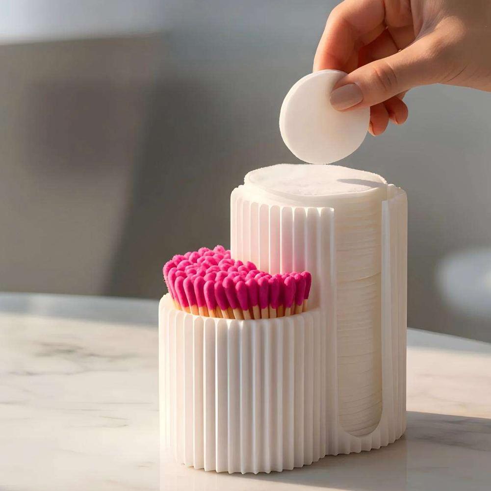 Cloth Pad Reusable - Cotton Swabs Storage Box Makeup Round
