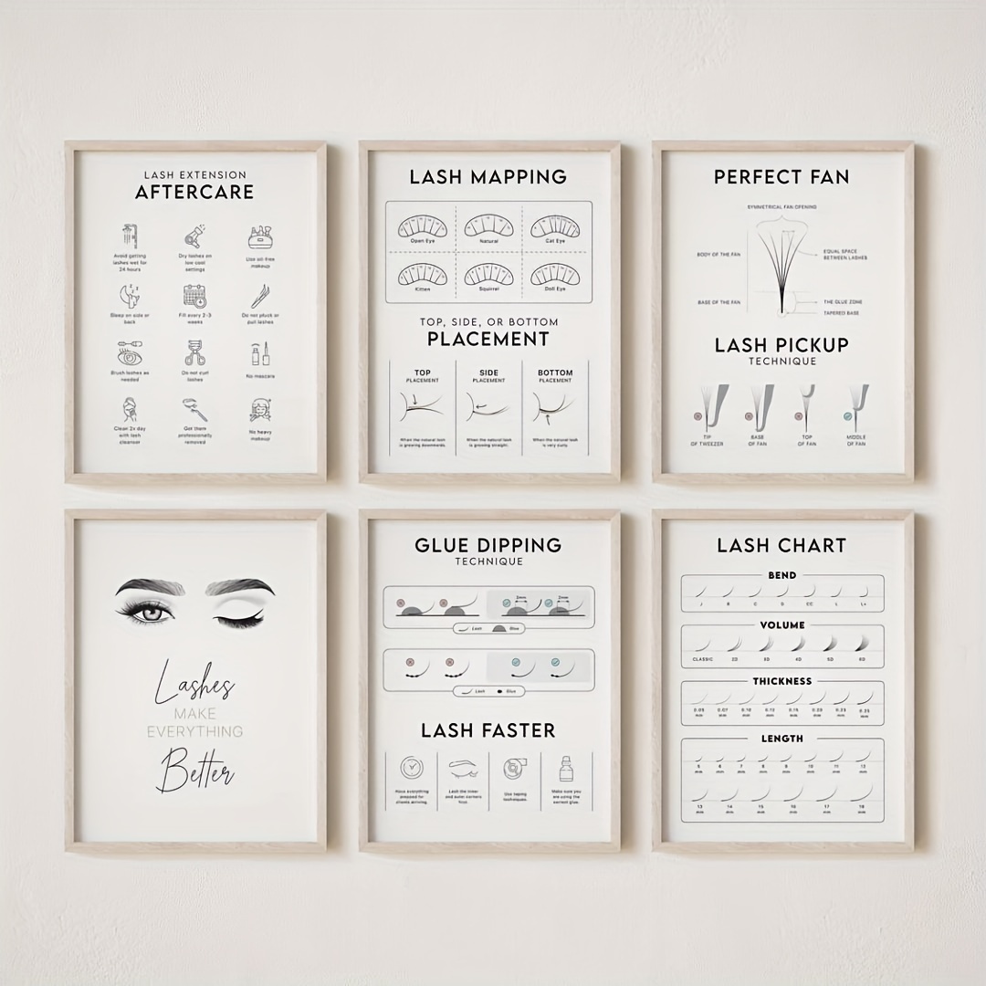 Sustainable Living Guide - 6pcs/set of Eyelash Extension Map Canvas