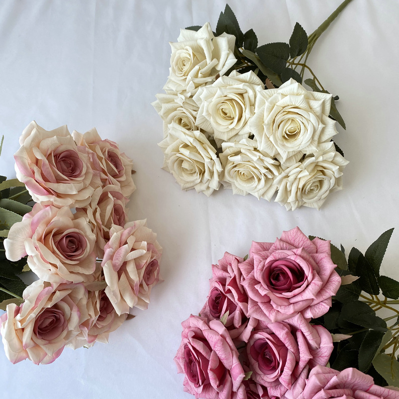 Sustainable Living Guide - 7 Head Artificial Diamond Rose Artificial