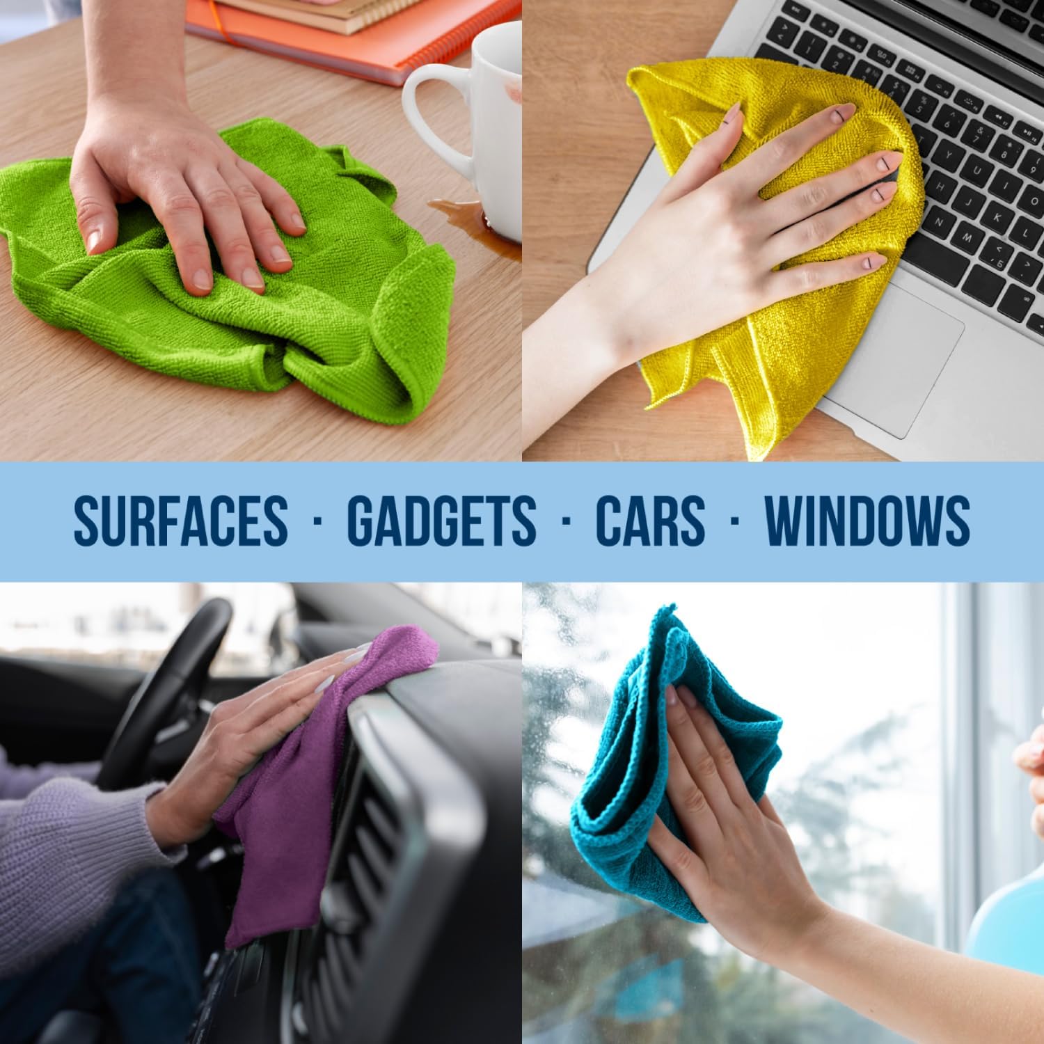 300 PCs Microfiber Cleaning Cl - Cloth Pad Reusable recension och pris