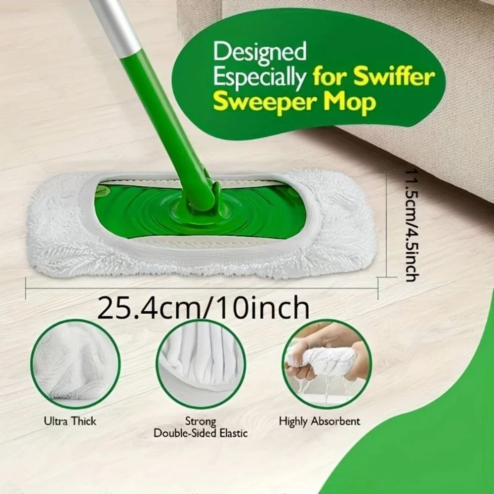 1/4Pcs Flat Mop Head Microfibe - Cloth Pad Reusable recension och pris