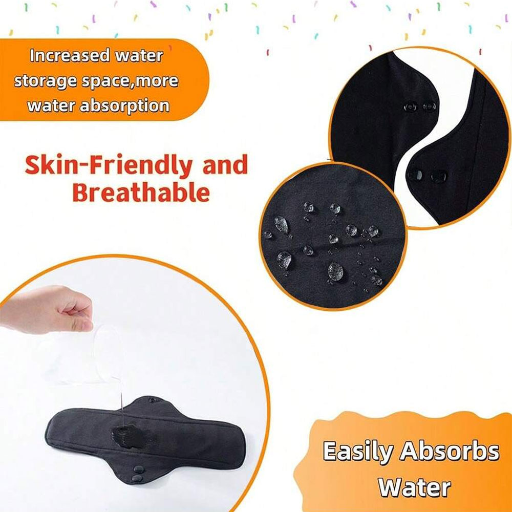 5Pcs Set Reusable Washable Bla - Cloth Pad Reusable recension och pris